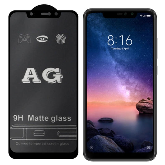 AG Matte Frosted Full Cover Tempered Glass For Xiaomi Redmi Note 6 Pro by buy2fix
