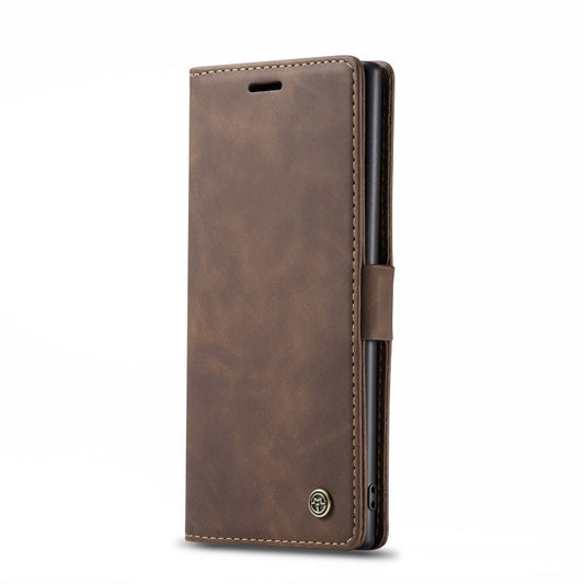 CaseMe-013 Multifunctional Horizontal Flip Leather Case with Card Slot & Holder & Wallet for Galaxy Note 10+(Coffee) by CaseMe