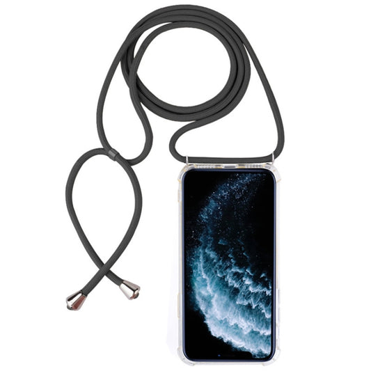 Four-Corner Anti-Fall Transparent TPU Mobile Phone Case With Lanyard for iPhone 11 Pro(Grey) by buy2fix