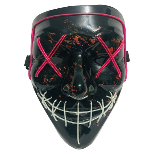 Halloween Festival Party X Face Seam Mouth Two Color LED Luminescence Mask(Purple Blue) by buy2fix