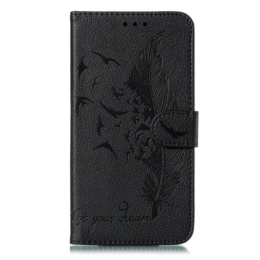 Feather Pattern Litchi Texture Horizontal Flip Leather Case with Wallet & Holder & Card Slots For Google Pixel 3a(Black) by buy2fix
