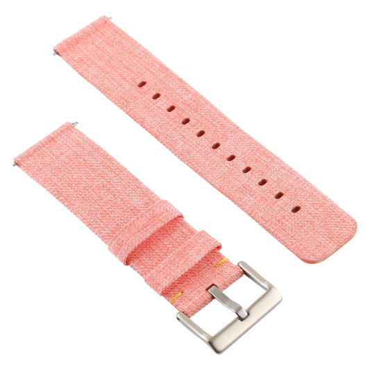 Simple Fashion Canvas Watch Band for Fitbit Versa / Versa 2(Coral) by buy2fix