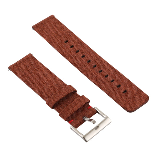 Simple Fashion Canvas Watch Band for Fitbit Versa / Versa 2(Brown) by buy2fix