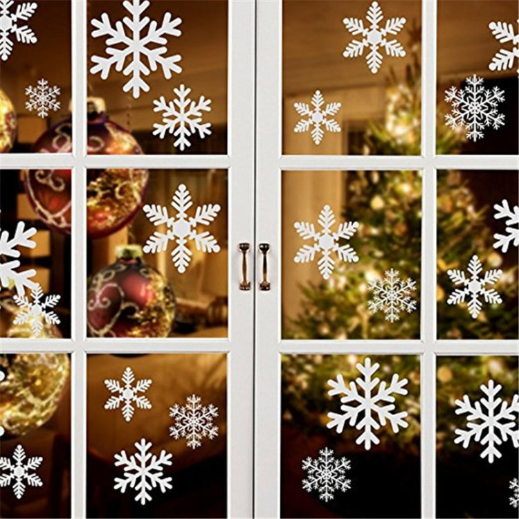 Creative Window Glass Door Removable Christmas New Year Festival Wall Sticker Decoration(White Snowflake) by buy2fix