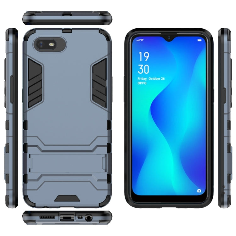 For OPPO A1k / Realme C2 Shockproof PC + TPU Protective Case with Invisible Holder(Navy Blue) by buy2fix