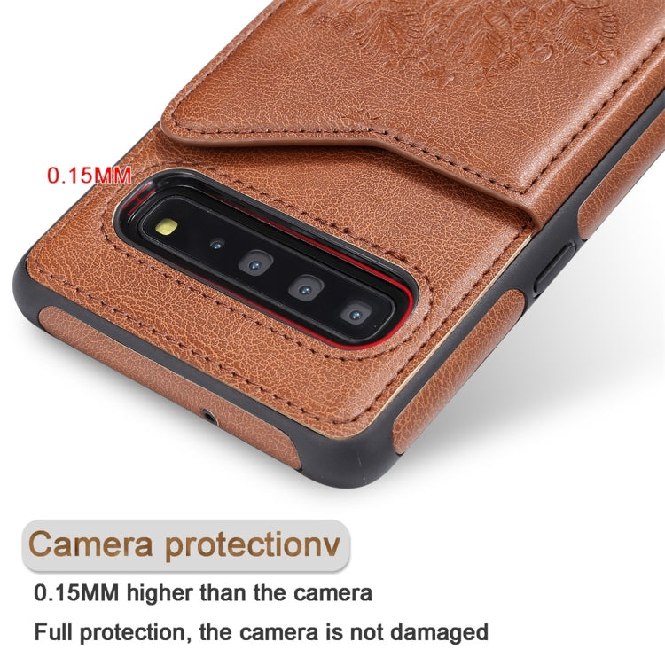 For Galaxy S10 5G Cat Tree Embossing Pattern Shockproof Protective Case with Card Slots & Photo Frame(Purple) by buy2fix