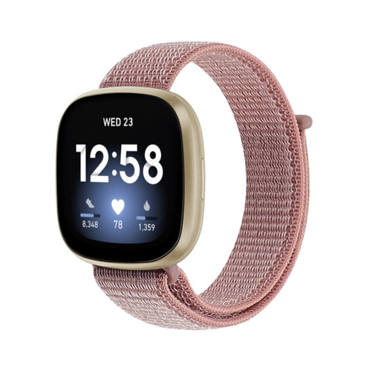 For Fitbit Versa 3 Nylon Loop Watch Band(Rose Pink) by buy2fix