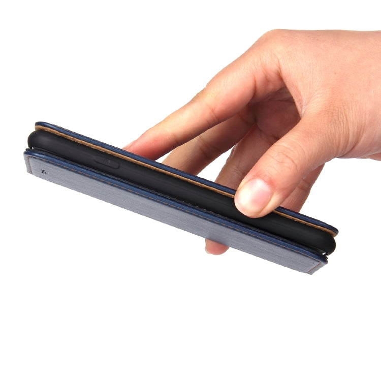 For iPhone SE 2022 / SE 2020 / 8 / 7 Fierre Shann PU Genuine Leather Texture Horizontal Flip Leather Case with Holder & Card Slots & Wallet(Blue) by FIERRE SHANN