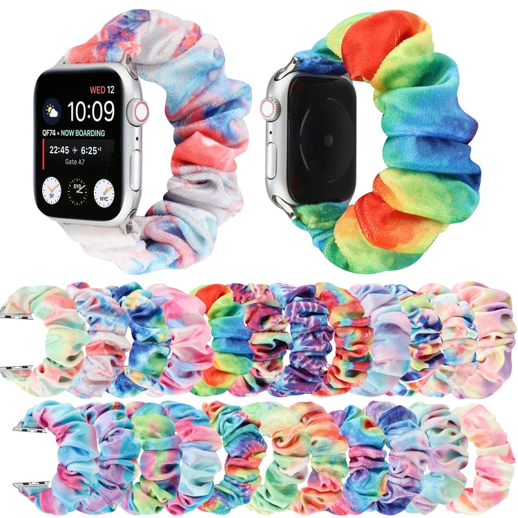 Flannel Hair Ring Strap Watch Band For Apple Watch Series 9&8&7 41mm / SE 3&SE 2&6&SE&5&4 40mm / 3&2&1 38mm(10) by buy2fix