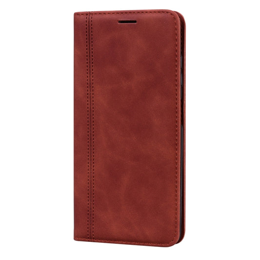 For Xiaomi Poco X3 NFC Frosted Business Magnetic Horizontal Flip PU Leather Case with Holder & Card Slot & Lanyard(Brown) by buy2fix
