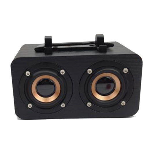 FT-4002 Wooden Wireless Bluetooth Portable Retro Subwoofer Speakers, Support TF card & USB MP3 Playback(Black Wood Grain) by buy2fix