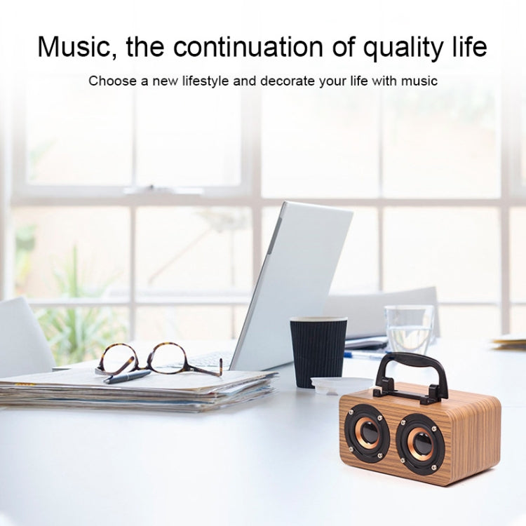 FT-4002 Wooden Wireless Bluetooth Portable Retro Subwoofer Speakers, Support TF card & USB MP3 Playback(Black Wood Grain) by buy2fix