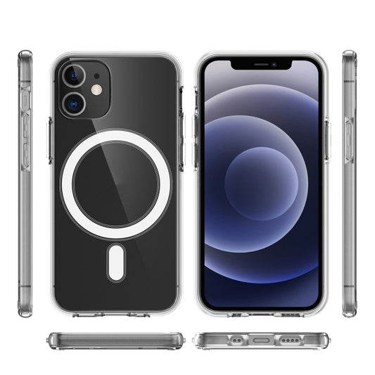 For iPhone 11 Pro Magsafe Case Simple Magnetic Ring All-inclusive Clear Crystal Acrylic PC +TPU Shockproof Case (Transparent) by buy2fix