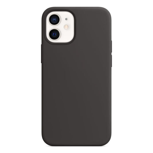 For iPhone 12 mini Magnetic Liquid Silicone Full Coverage Shockproof Magsafe Case with Magsafe Charging Magnet (Black) by buy2fix