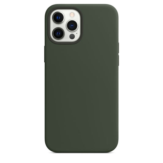 For iPhone 12 / 12 Pro Magnetic Liquid Silicone Full Coverage Shockproof Magsafe Case with Magsafe Charging Magnet(Deep Green) by buy2fix