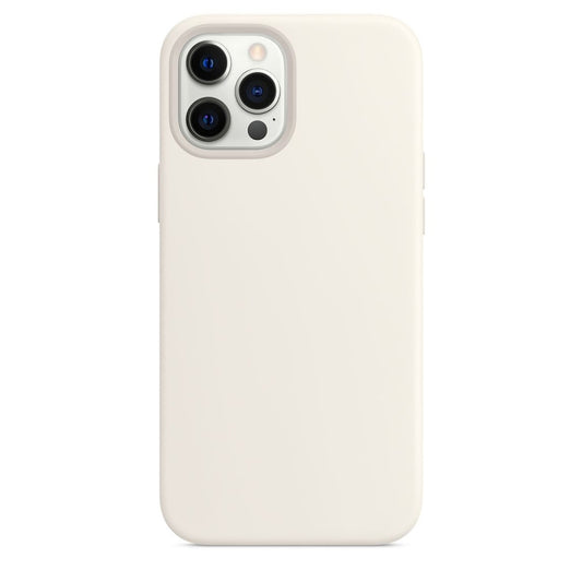 For iPhone 12 Pro Max Magnetic Liquid Silicone Full Coverage Shockproof Magsafe Case with Magsafe Charging Magnet(White) by buy2fix