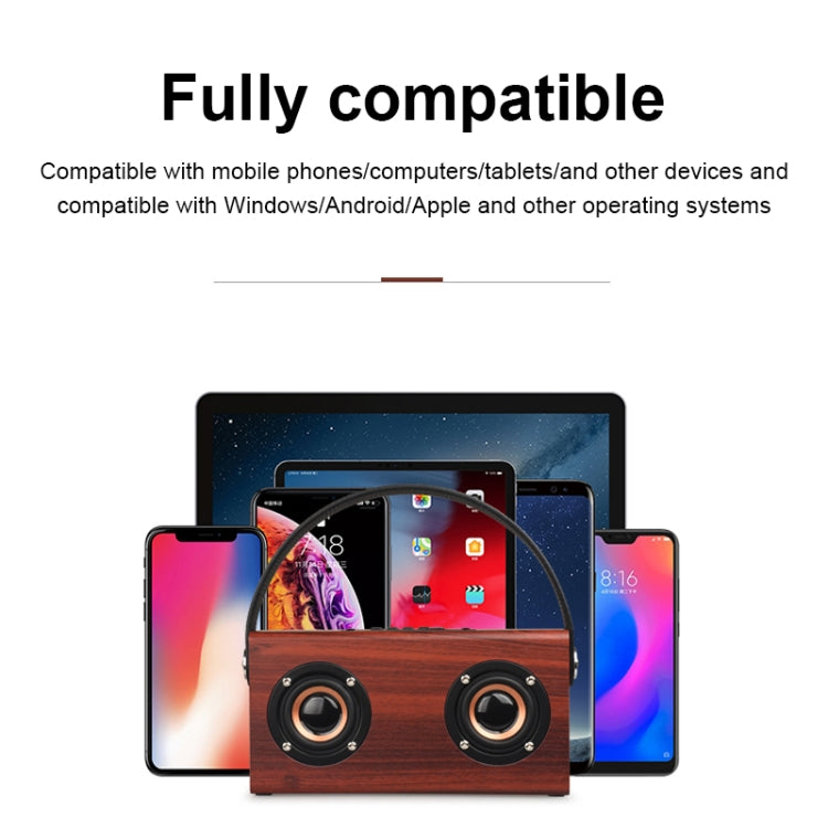 D10 Bluetooth 4.2 Portable Wooden Handheld Bluetooth Speaker(Red Wood Texture) by buy2fix