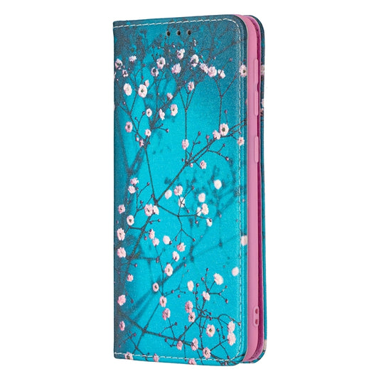 For Samsung Galaxy A10e / A20e Colored Drawing Pattern Invisible Magnetic Horizontal Flip PU Leather Case with Holder & Card Slots & Wallet(Plum Blossom) by buy2fix