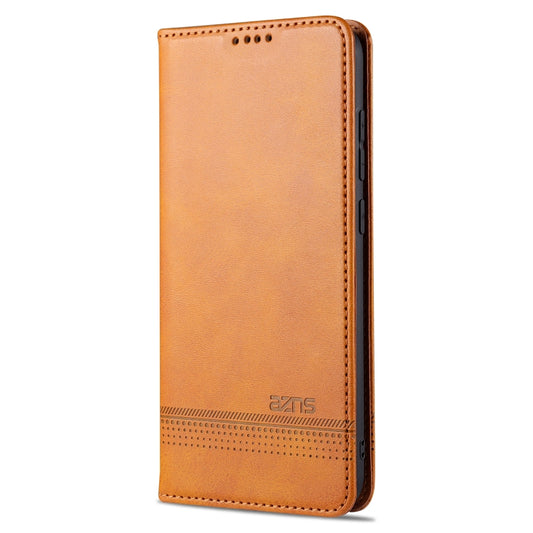 For Xiaomi Redmi Note 9 / 10X AZNS Magnetic Calf Texture Horizontal Flip Leather Case with Card Slots & Holder & Wallet(Light Brown) by AZNS