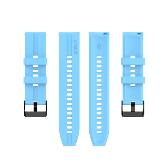 For Huawei Watch GT 2 Pro Silicone Watch Band with Black Steel Buckle(Sky Blue) by buy2fix