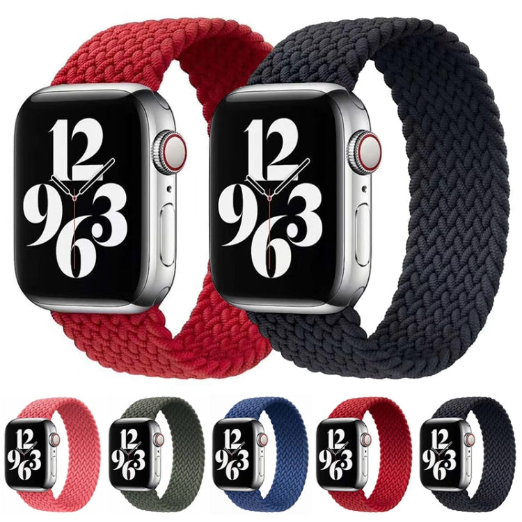 Single-turn Nylon Woven Watch Band For Apple Watch Series 7 45mm / 6 & SE & 5 & 4 44mm / 3 & 2 & 1 42mm, Size:S(Red) by buy2fix