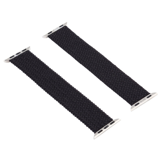 Single-turn Nylon Woven Watch Band For Apple Watch Ultra 49mm&Watch Ultra 2 49mm / Series 9&8&7 45mm / SE 3&SE 2&6&SE&5&4 44mm / 3&2&1 42mm, Size:M(Black) by buy2fix