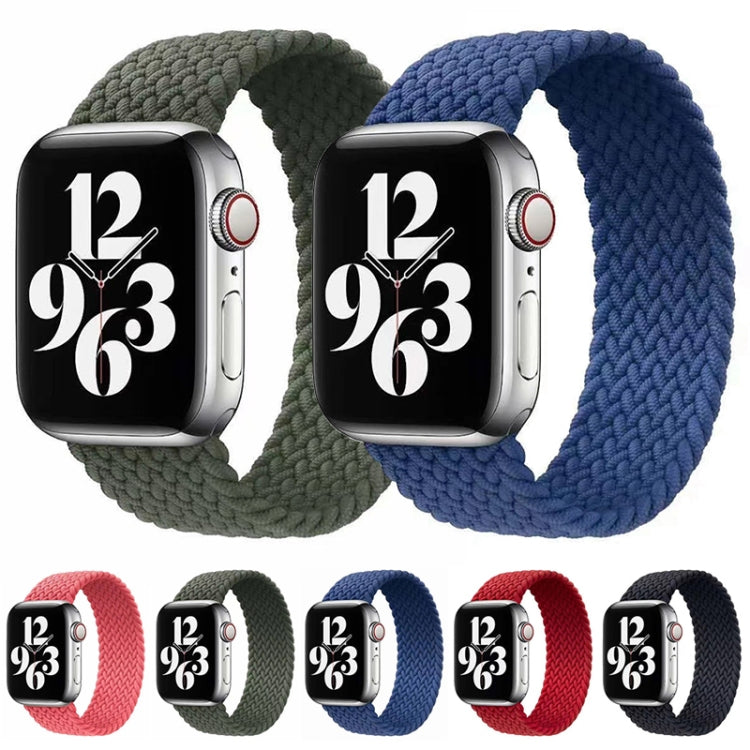 Single-turn Nylon Woven Watch Band For Apple Watch Series 7 45mm / 6 & SE & 5 & 4 44mm / 3 & 2 & 1 42mm, Size:M(Blue) by buy2fix
