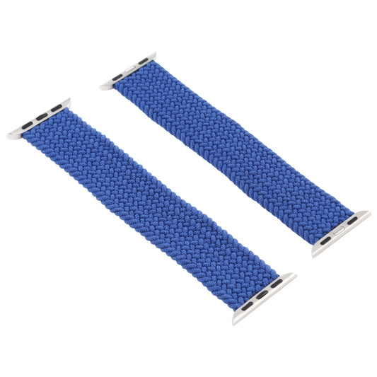 Single-turn Nylon Woven Watch Band For Apple Watch Ultra 49mm&Watch Ultra 2 49mm / Series 9&8&7 45mm / SE 3&SE 2&6&SE&5&4 44mm / 3&2&1 42mm, Size:L(Blue) by buy2fix