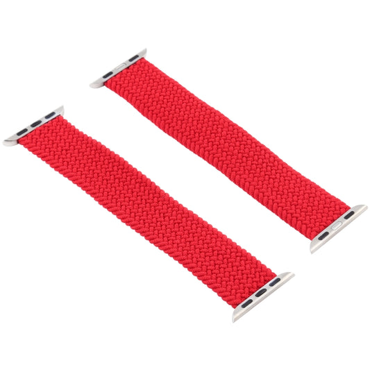 Single-turn Nylon Woven Watch Band For Apple Watch Ultra 49mm&Watch Ultra 2 49mm / Series 9&8&7 45mm / SE 3&SE 2&6&SE&5&4 44mm / 3&2&1 42mm, Size:L(Red) by buy2fix