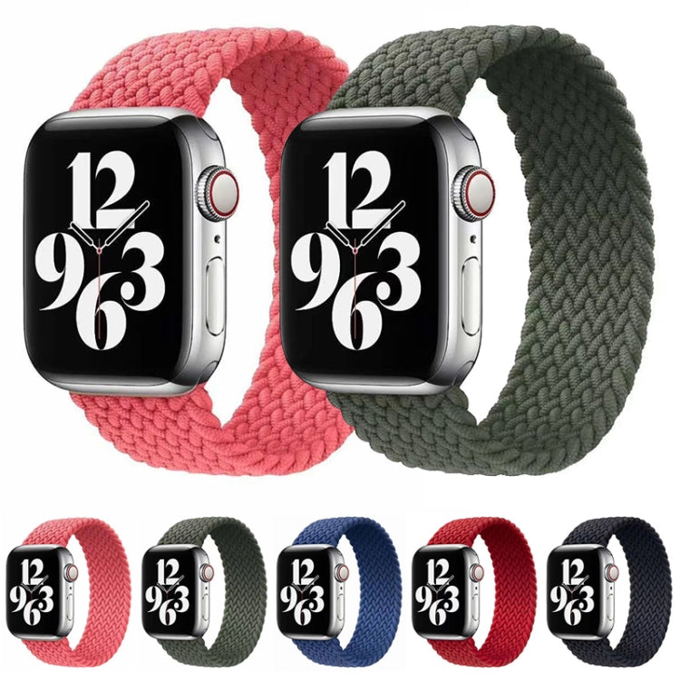 Single-turn Nylon Woven Watch Band For Apple Watch Ultra 49mm&Watch Ultra 2 49mm / Series 9&8&7 45mm / SE 3&SE 2&6&SE&5&4 44mm / 3&2&1 42mm, Size:L(Red) by buy2fix
