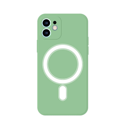 For iPhone 12 Silicone Full Coverage Shockproof Magsafe Case(Green) by buy2fix