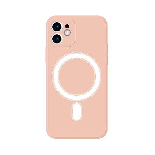 For iPhone 12 Pro Max Silicone Full Coverage Shockproof Magsafe Case(Pink) by buy2fix