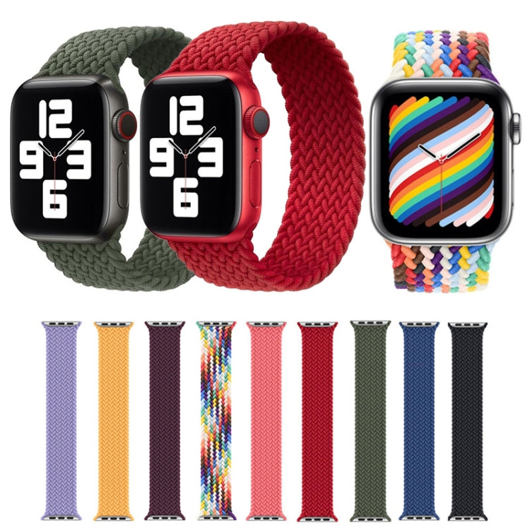 Nylon Single-turn Braided Watch Band For Apple Watch Series 9&8&7 41mm / SE 3&SE 2&6&SE&5&4 40mm / 3&2&1 38mm, Length:S 130mm(Blue) by buy2fix