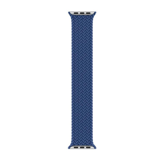 Nylon Single-turn Braided Watch Band For Apple Watch Series 9&8&7 41mm / SE 3&SE 2&6&SE&5&4 40mm / 3&2&1 38mm, Length:L 155mm(Blue) by buy2fix