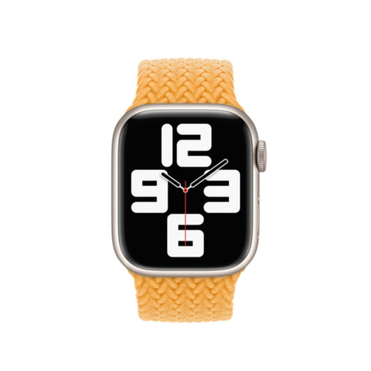 Nylon Single-turn Braided Watch Band For Apple Watch Ultra 49mm&Watch Ultra 2 49mm / Series 9&8&7 45mm / SE 3&SE 2&6&SE&5&4 44mm / 3&2&1 42mm, Length:M 155mm(Milky Beige) by buy2fix