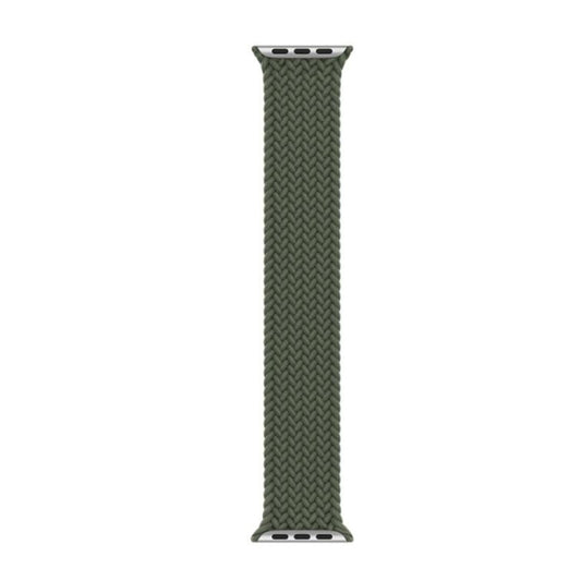 Nylon Single-turn Braided Watch Band For Apple Watch Series 7 45mm / 6 & SE & 5 & 4 44mm / 3 & 2 & 1 42mm, Length:L 170mm(Olive Green) by buy2fix