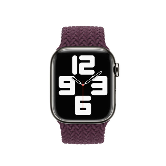 Nylon Single-turn Braided Watch Band For Apple Watch Ultra 49mm&Watch Ultra 2 49mm / Series 9&8&7 45mm / SE 3&SE 2&6&SE&5&4 44mm / 3&2&1 42mm, Length:L 170mm(Crimson Cherry) by buy2fix