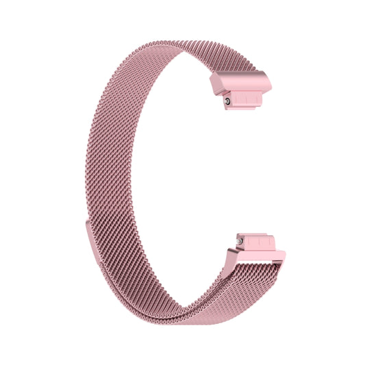 For Fitbit Inspire 2 Milanese Watch Band, Size:L(Rose Pink) by buy2fix