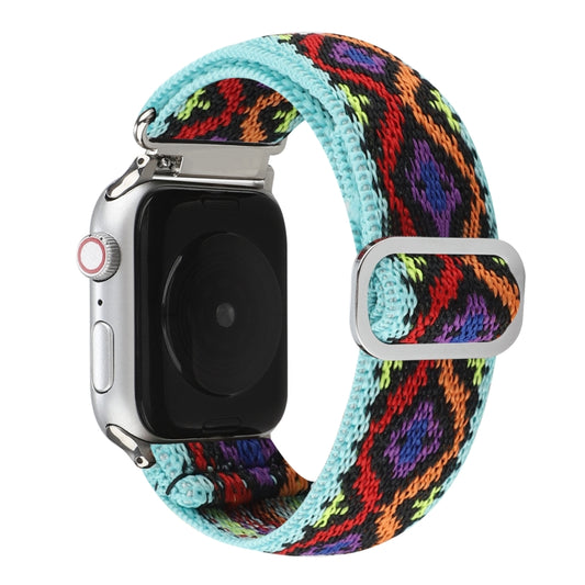 Metal Japanese Buckle Elastic Nylon Watch Band For Apple Watch Series 7 45mm / 6 & SE & 5 & 4 44mm / 3 & 2 & 1 42mm(3) by buy2fix