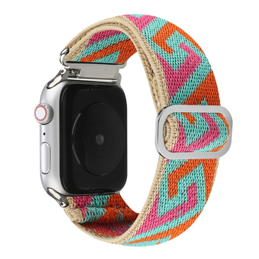Metal Japanese Buckle Elastic Nylon Watch Band For Apple Watch Ultra 49mm&Watch Ultra 2 49mm / Series 9&8&7 45mm / SE 3&SE 2&6&SE&5&4 44mm / 3&2&1 42mm(14) by buy2fix