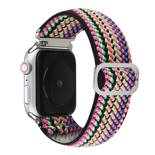Metal Japanese Buckle Elastic Nylon Watch Band For Apple Watch Ultra 49mm&Watch Ultra 2 49mm / Series 9&8&7 45mm / SE 3&SE 2&6&SE&5&4 44mm / 3&2&1 42mm(22) by buy2fix