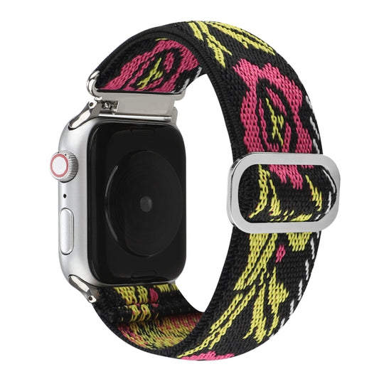 Metal Japanese Buckle Elastic Nylon Watch Band For Apple Watch Series 9&8&7 41mm / SE 3&SE 2&6&SE&5&4 40mm / 3&2&1 38mm(6) by buy2fix