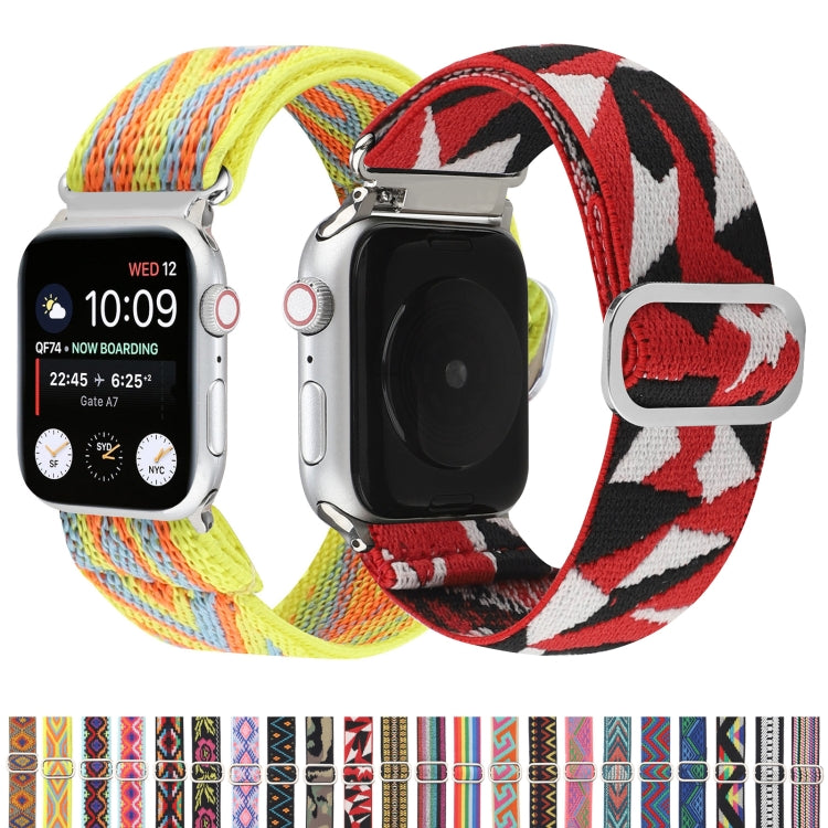 Metal Japanese Buckle Elastic Nylon Watch Band For Apple Watch Series 7 41mm / 6 & SE & 5 & 4 40mm / 3 & 2 & 1 38mm(22) by buy2fix