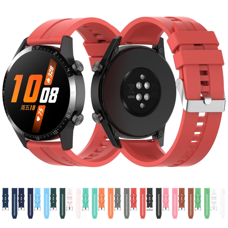 For Huawei Watch GT 2 46mm Silicone Watch Band with Black Buckle(Dark Green) by buy2fix
