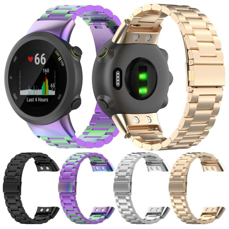 For Garmin Forerunner 45 / 45S / Swim 2 Universal Three Beads Stainless Steel Watch Band(Black) by buy2fix