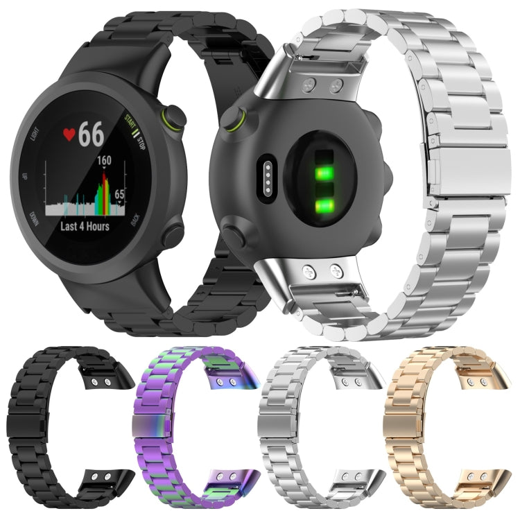 For Garmin Forerunner 35 / 30 Universal Three Beads Stainless Steel Watch Band(Champagne Gold() by buy2fix