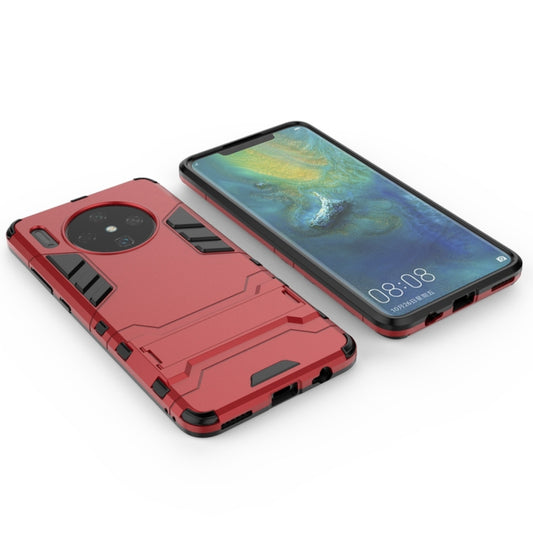 For Huawei Mate 30 PC + TPU Shockproof Protective Case with Holder(Red) by buy2fix