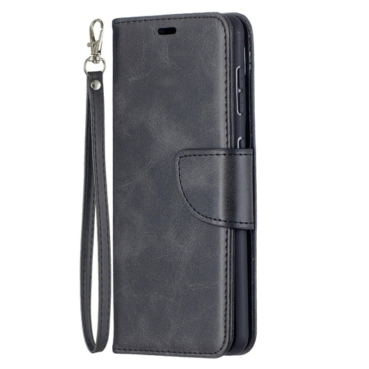 For Samsung Galaxy S21 5G Lambskin Texture Pure Color Horizontal Flip PU Leather Case with Holder & Card Slots & Wallet & Lanyard(Black) by buy2fix