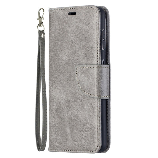 For Samsung Galaxy S21 5G Lambskin Texture Pure Color Horizontal Flip PU Leather Case with Holder & Card Slots & Wallet & Lanyard(Grey) by buy2fix