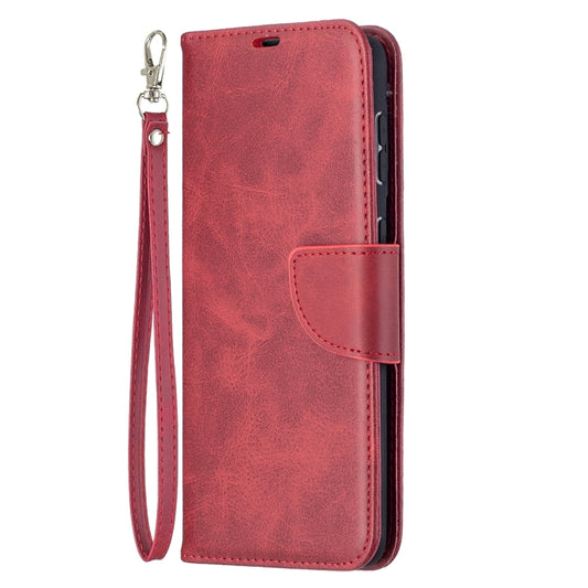 For Samsung Galaxy S21+ 5G Lambskin Texture Pure Color Horizontal Flip PU Leather Case with Holder & Card Slots & Wallet & Lanyard(Red) by buy2fix
